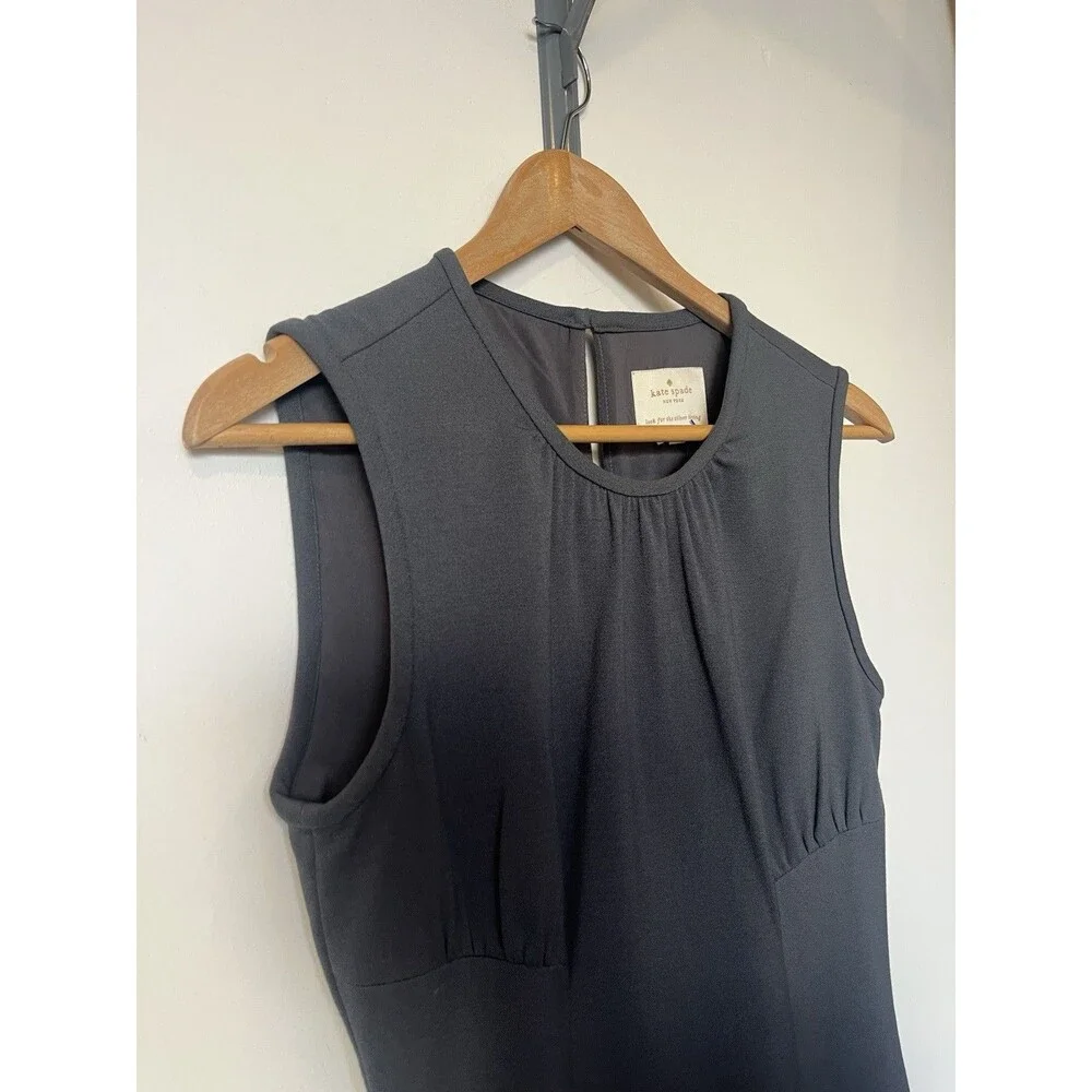 Kate Spade Gray Seamed Fit And Flare Sleeveless Dress Size 6